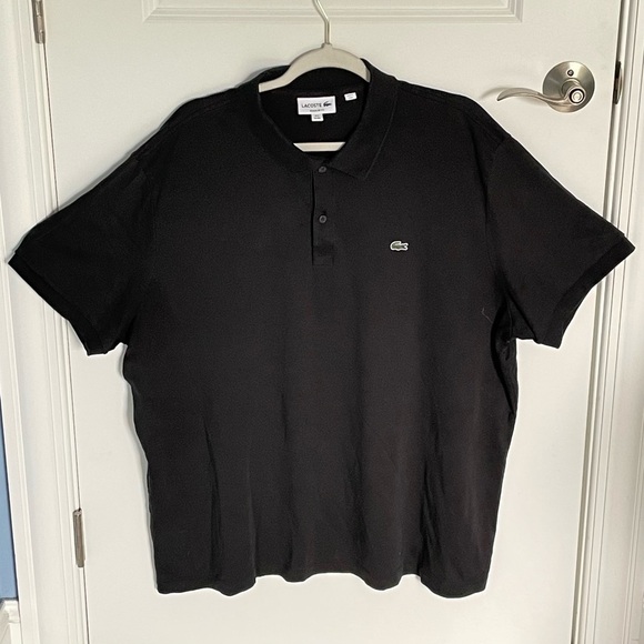Lacoste Black Short Sleeve Pima Jersey Interlock Regular Fit Polo 3XL 47563 - Picture 2 of 12